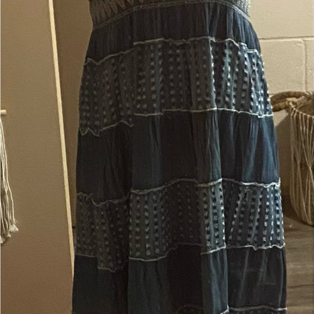 Blue and White Patterned Dress
